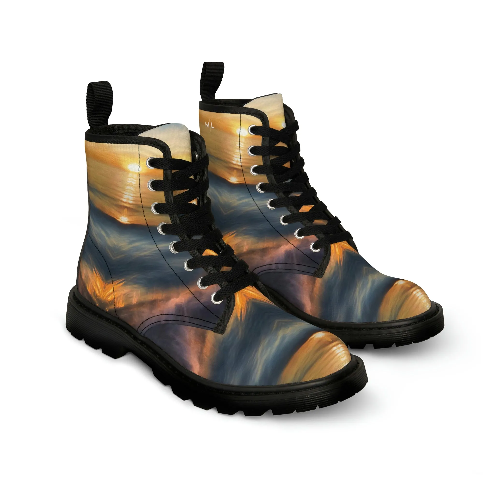Sunset Glow Women's Canvas Art Boots