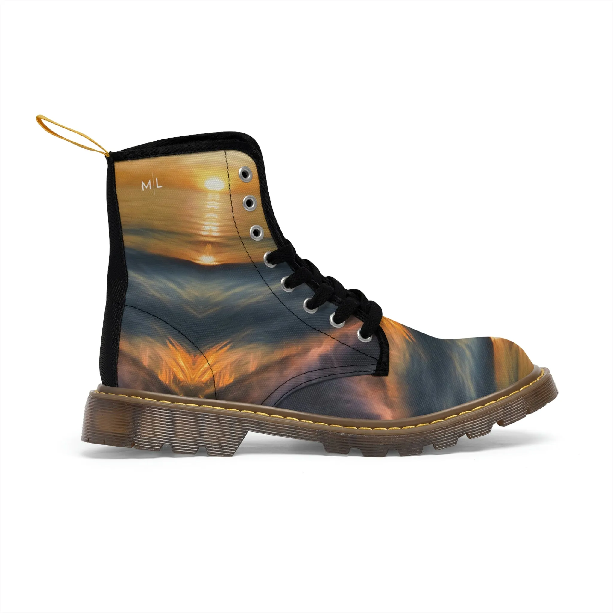 Sunset Glow Women's Canvas Art Boots