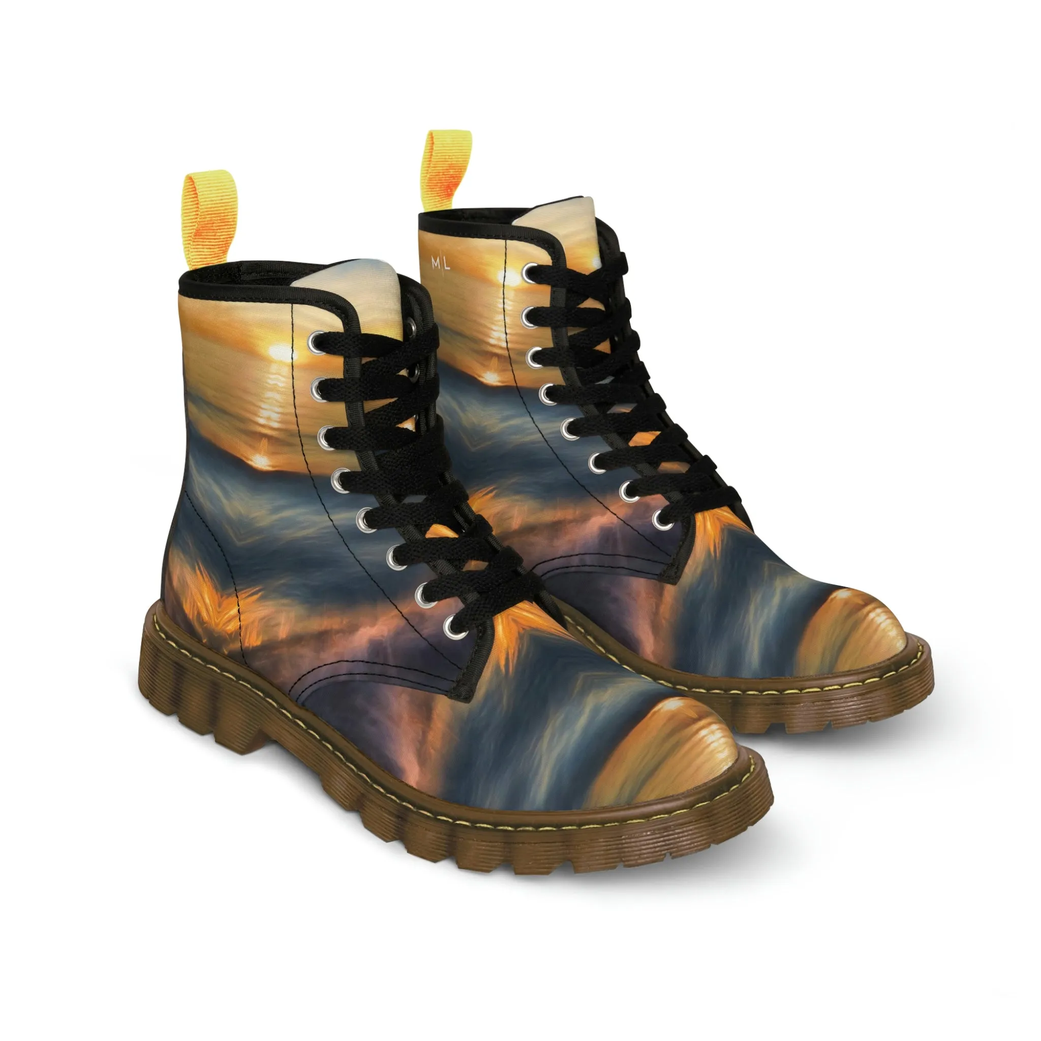 Sunset Glow Women's Canvas Art Boots