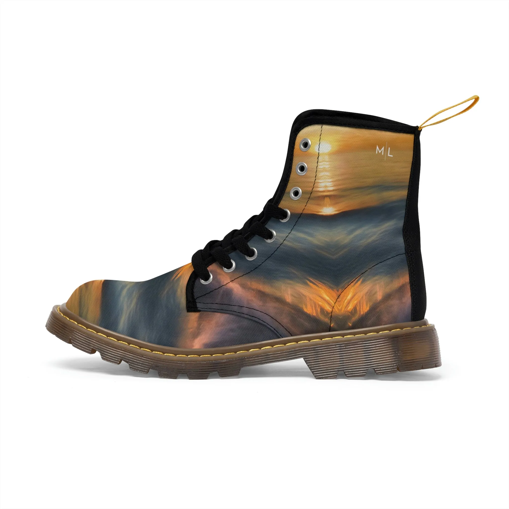 Sunset Glow Women's Canvas Art Boots