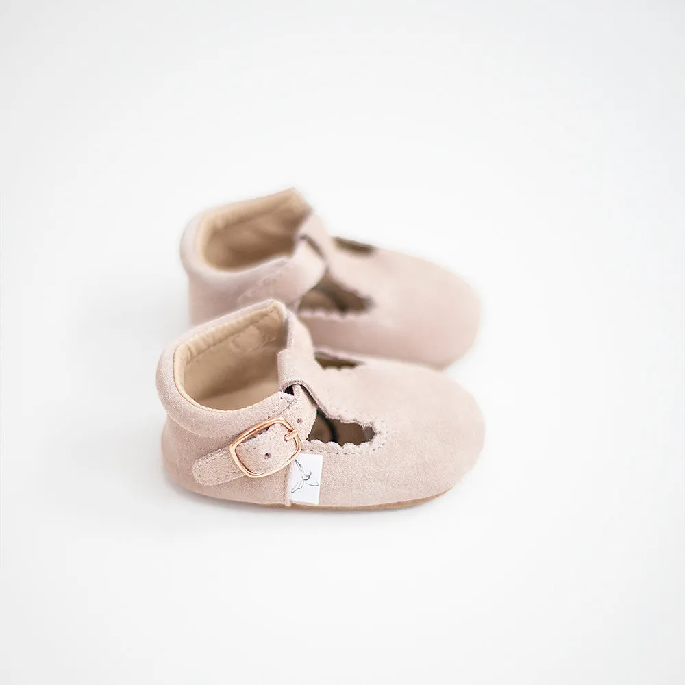 T-Bar Shoe | Tan Suede