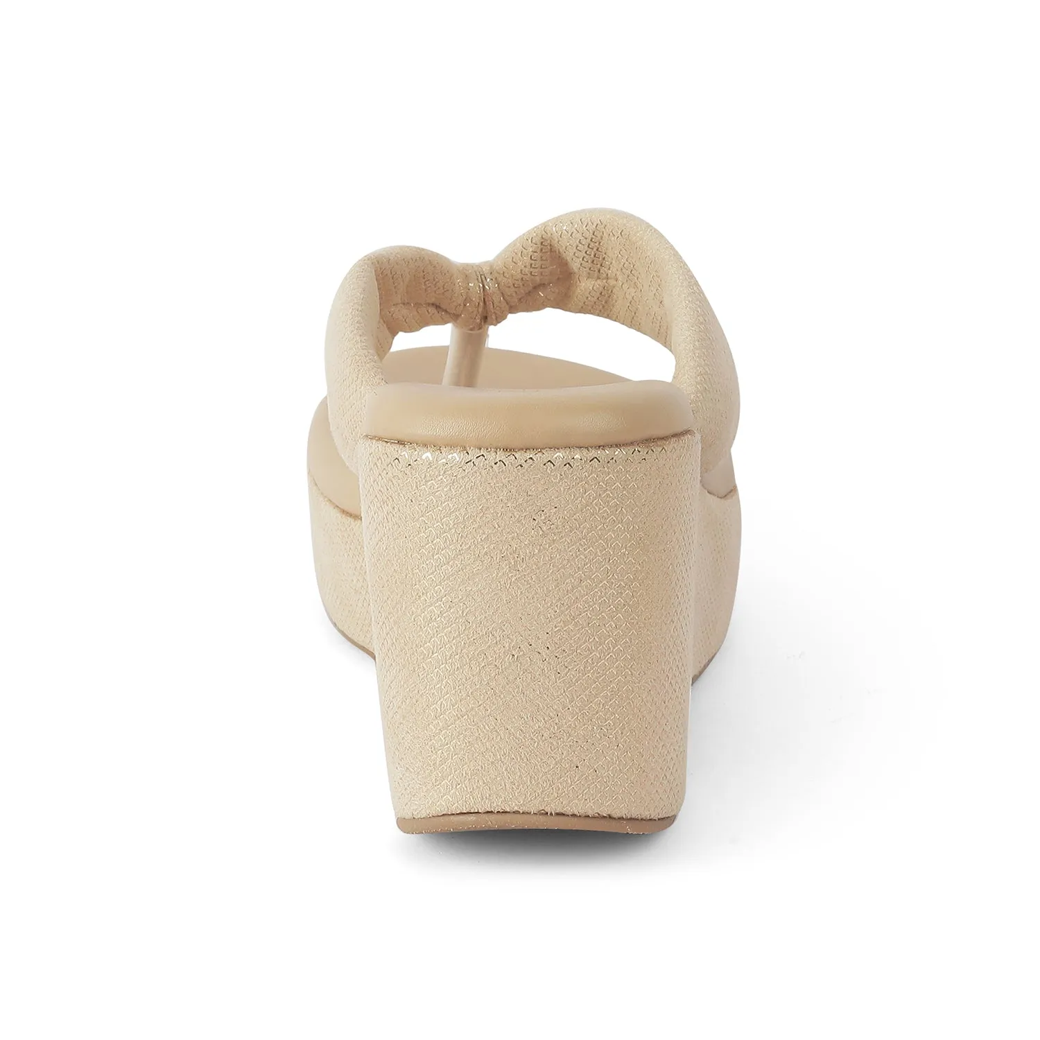 Tresmode Thede Beige Women's Dress Wedge Heel Sandals