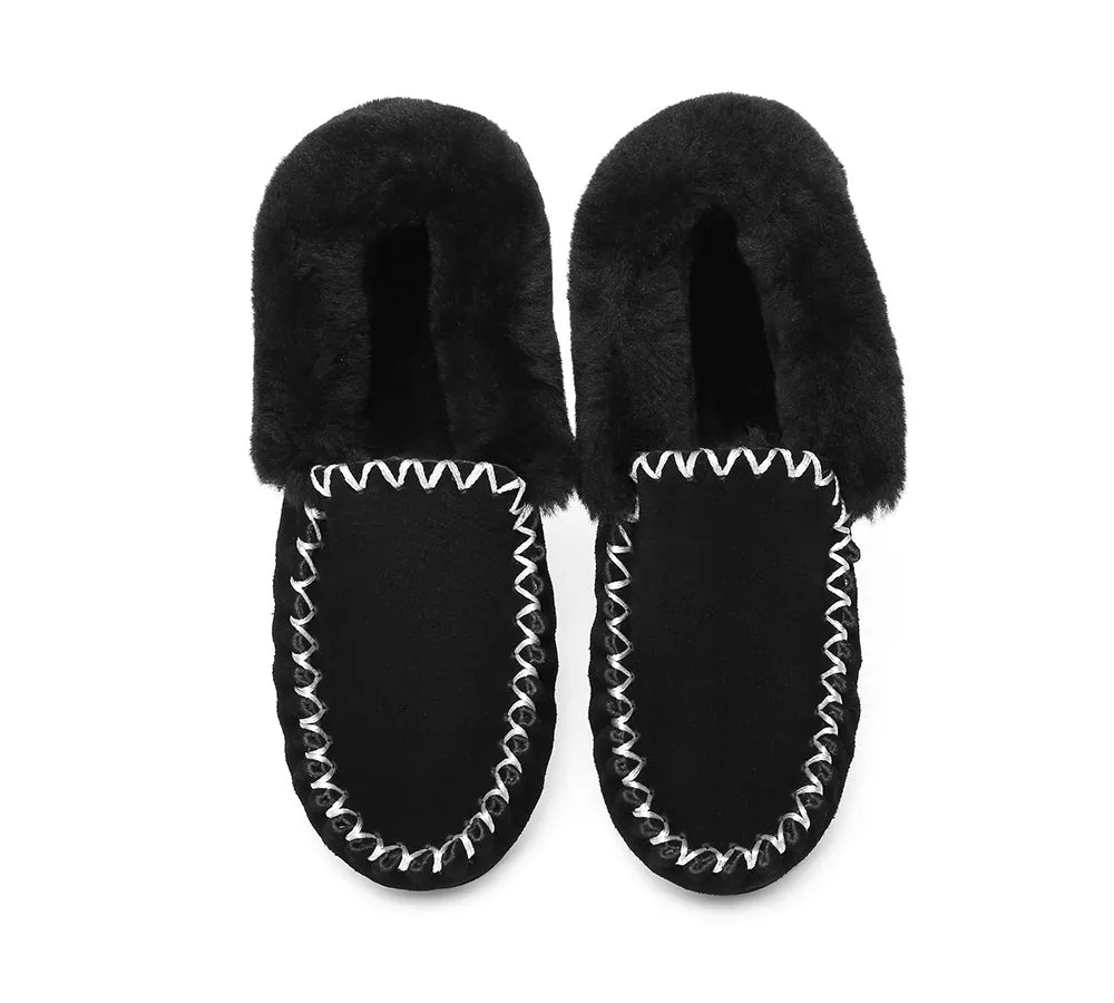 UGG Kids Loafers Sheepskin Wool Ankle Slippers Popo Moccasins