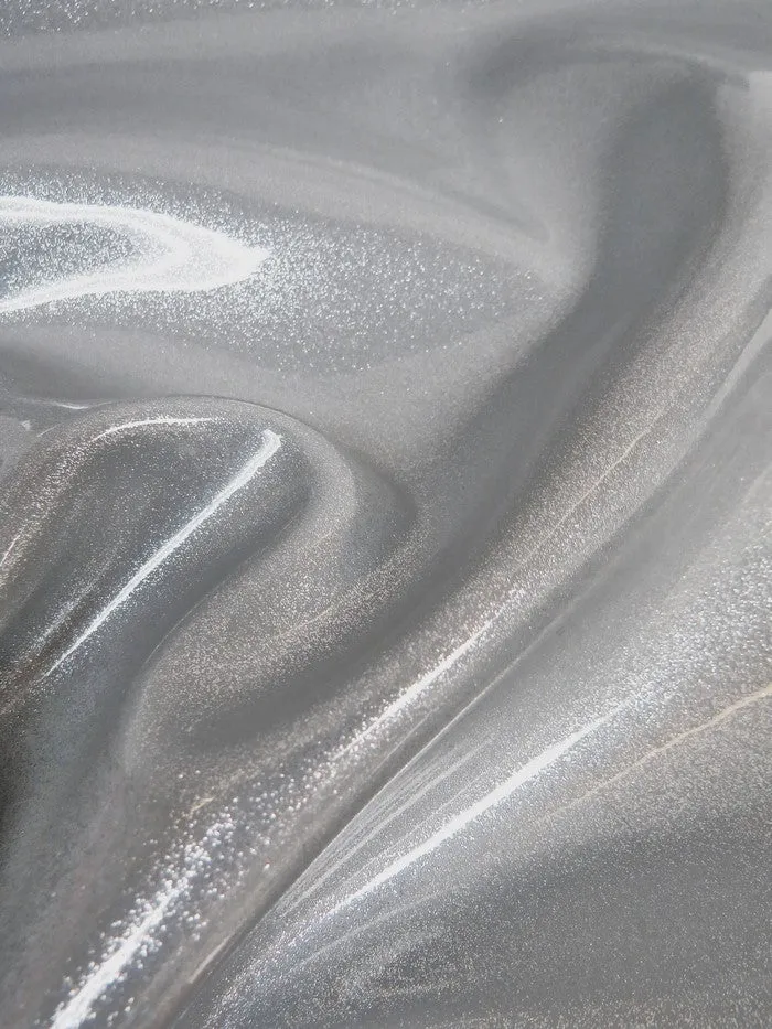 Ultra Sparkle Glitter Upholstery Vinyl Fabric / DARK SILVER / Sold by The Yard