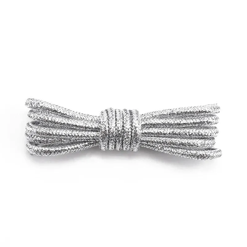 Unisex Metallic Round Glitter Shoelaces for Sneakers