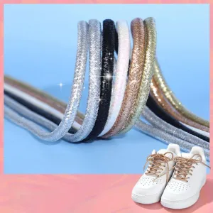 Unisex Metallic Round Glitter Shoelaces for Sneakers