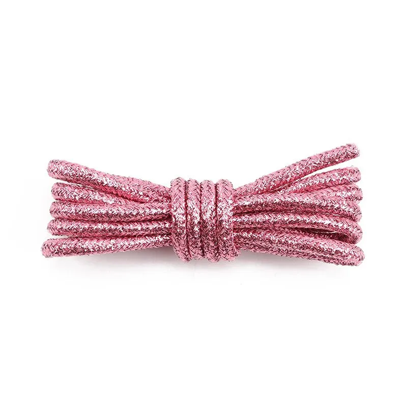 Unisex Metallic Round Glitter Shoelaces for Sneakers