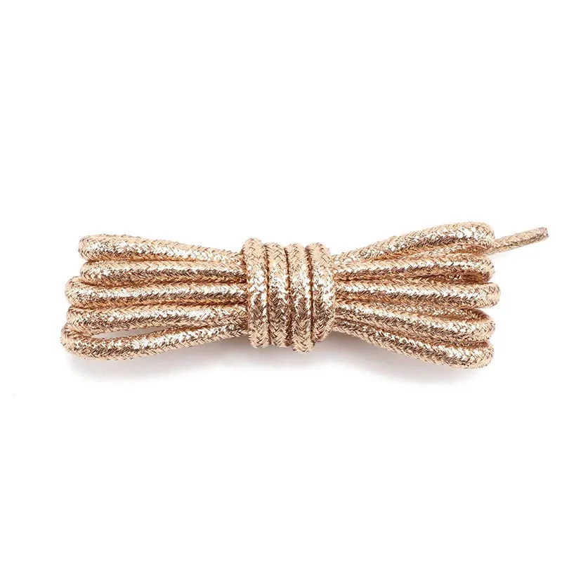 Unisex Metallic Round Glitter Shoelaces for Sneakers