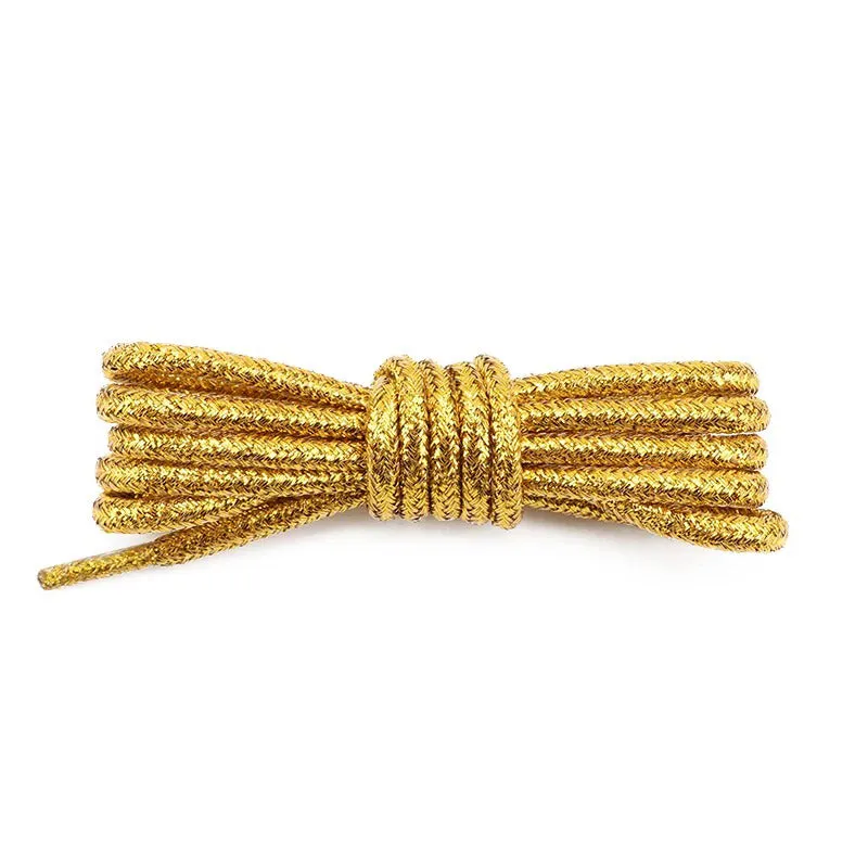 Unisex Metallic Round Glitter Shoelaces for Sneakers