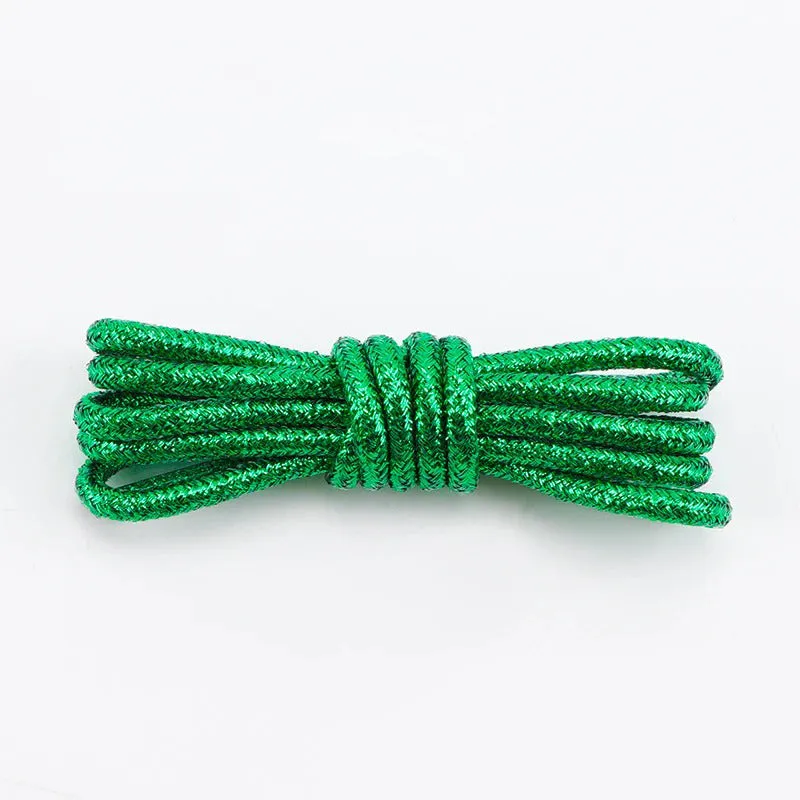 Unisex Metallic Round Glitter Shoelaces for Sneakers