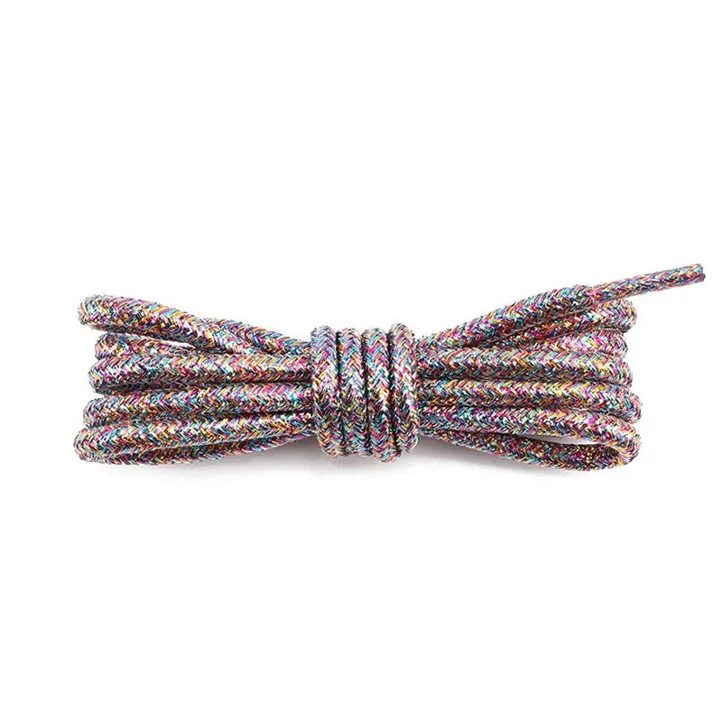 Unisex Metallic Round Glitter Shoelaces for Sneakers
