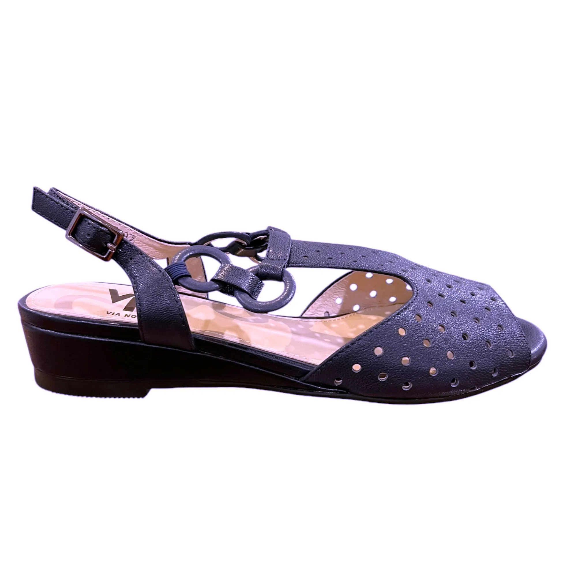 Via Nova JIVE White Leather Wedge Sandal