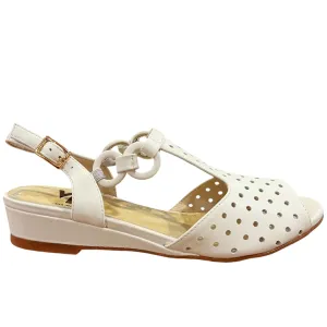 Via Nova JIVE White Leather Wedge Sandal
