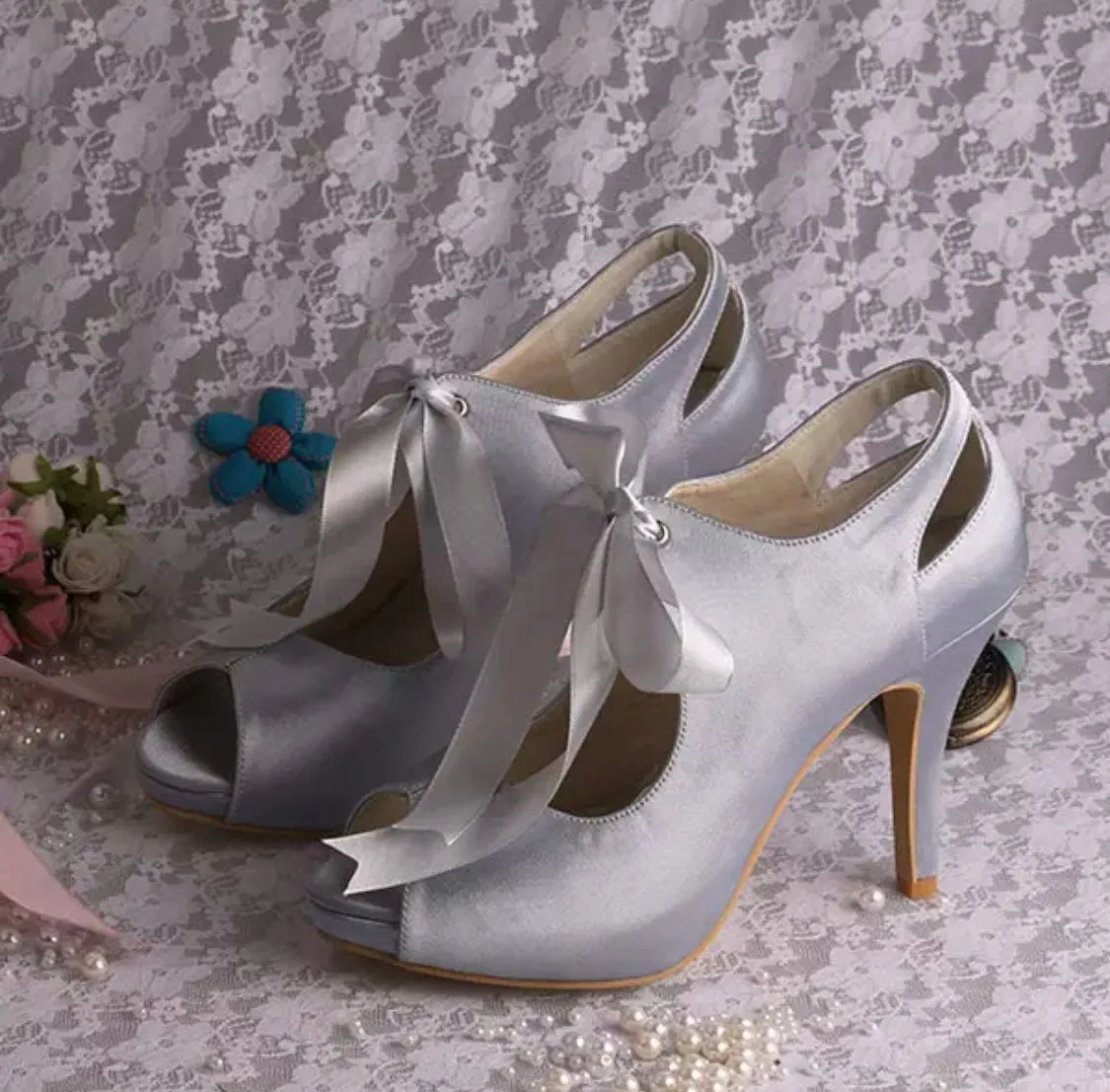Vintage Satin Mary Jane Bridal Shoes