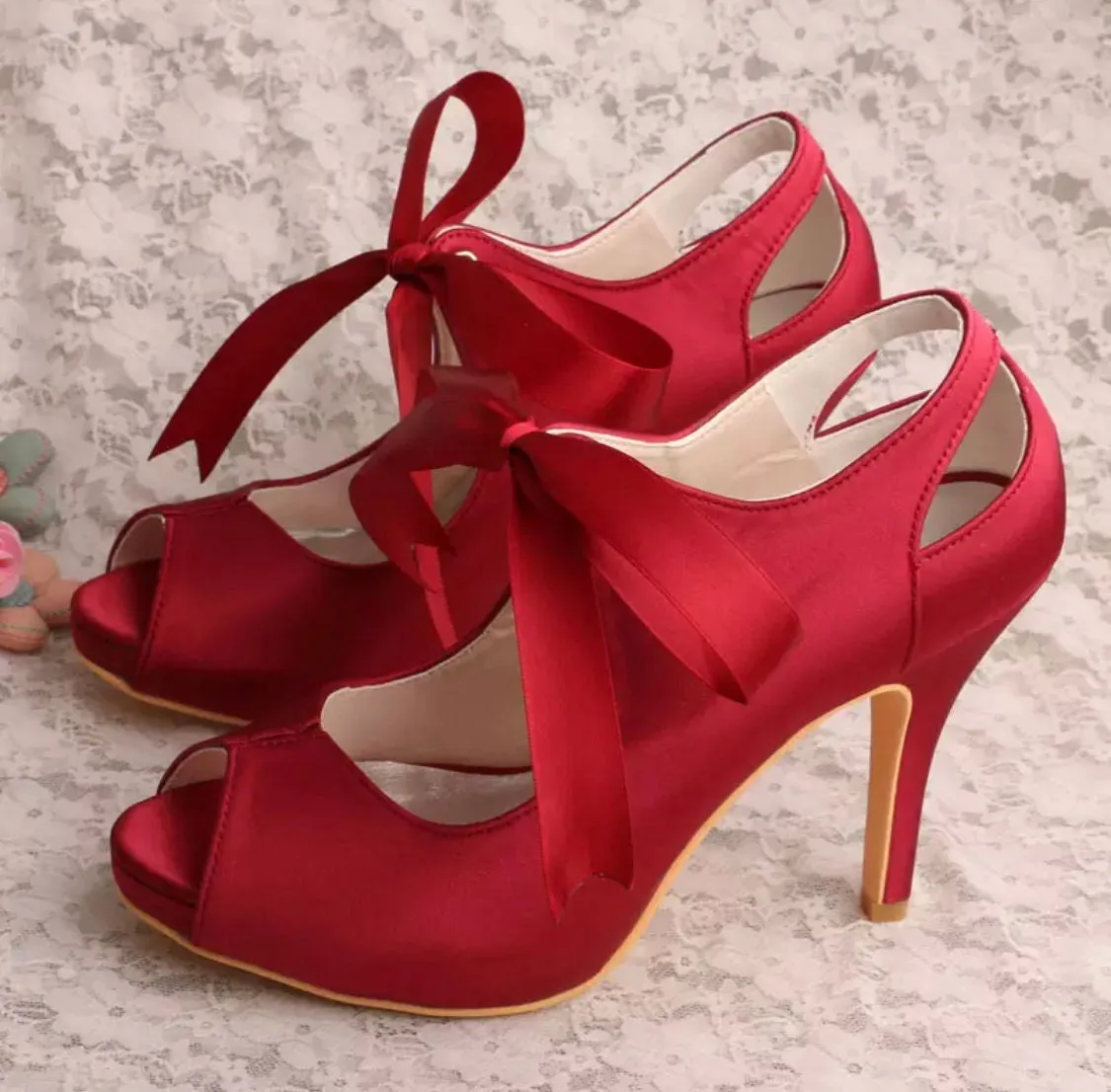 Vintage Satin Mary Jane Bridal Shoes