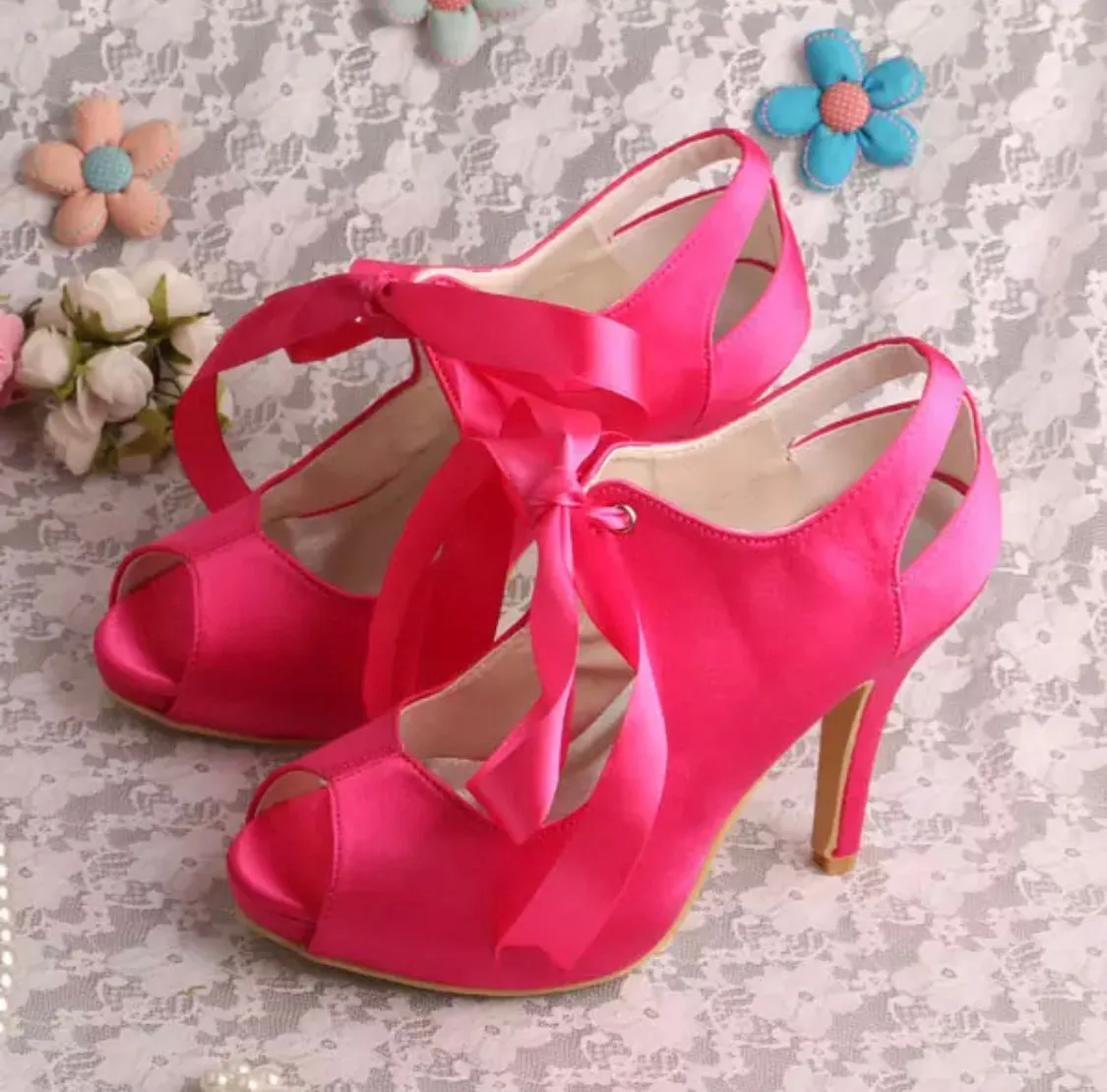 Vintage Satin Mary Jane Bridal Shoes