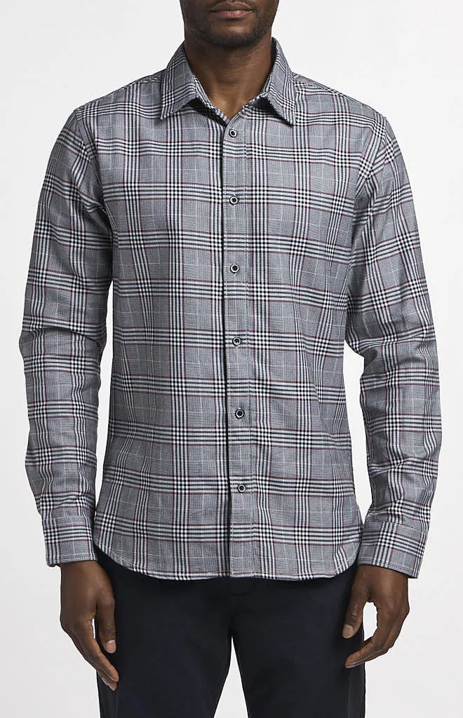 Vustra Long-Sleeve Slate Plaid Shirt