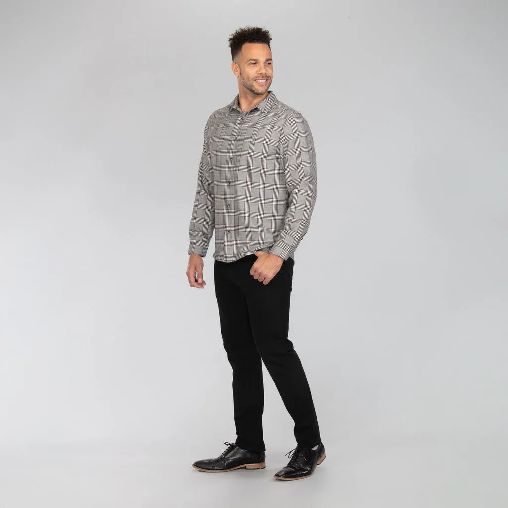 Vustra Long-Sleeve Slate Plaid Shirt