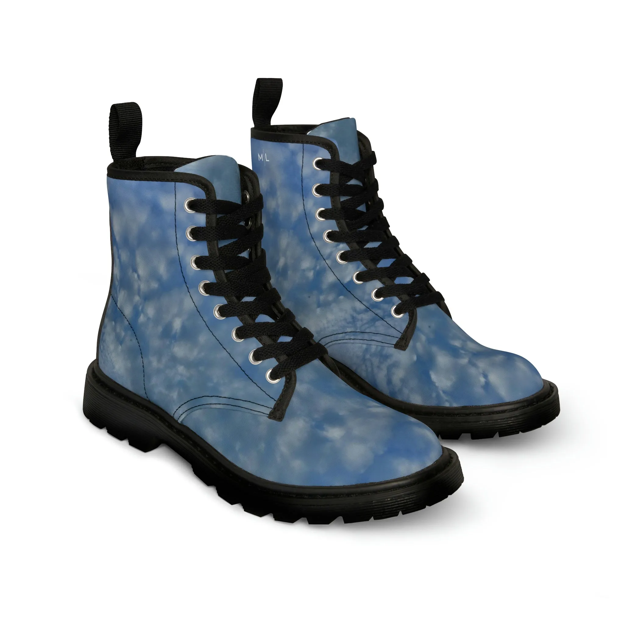 White CloudsWomen's Canvas Art Boots