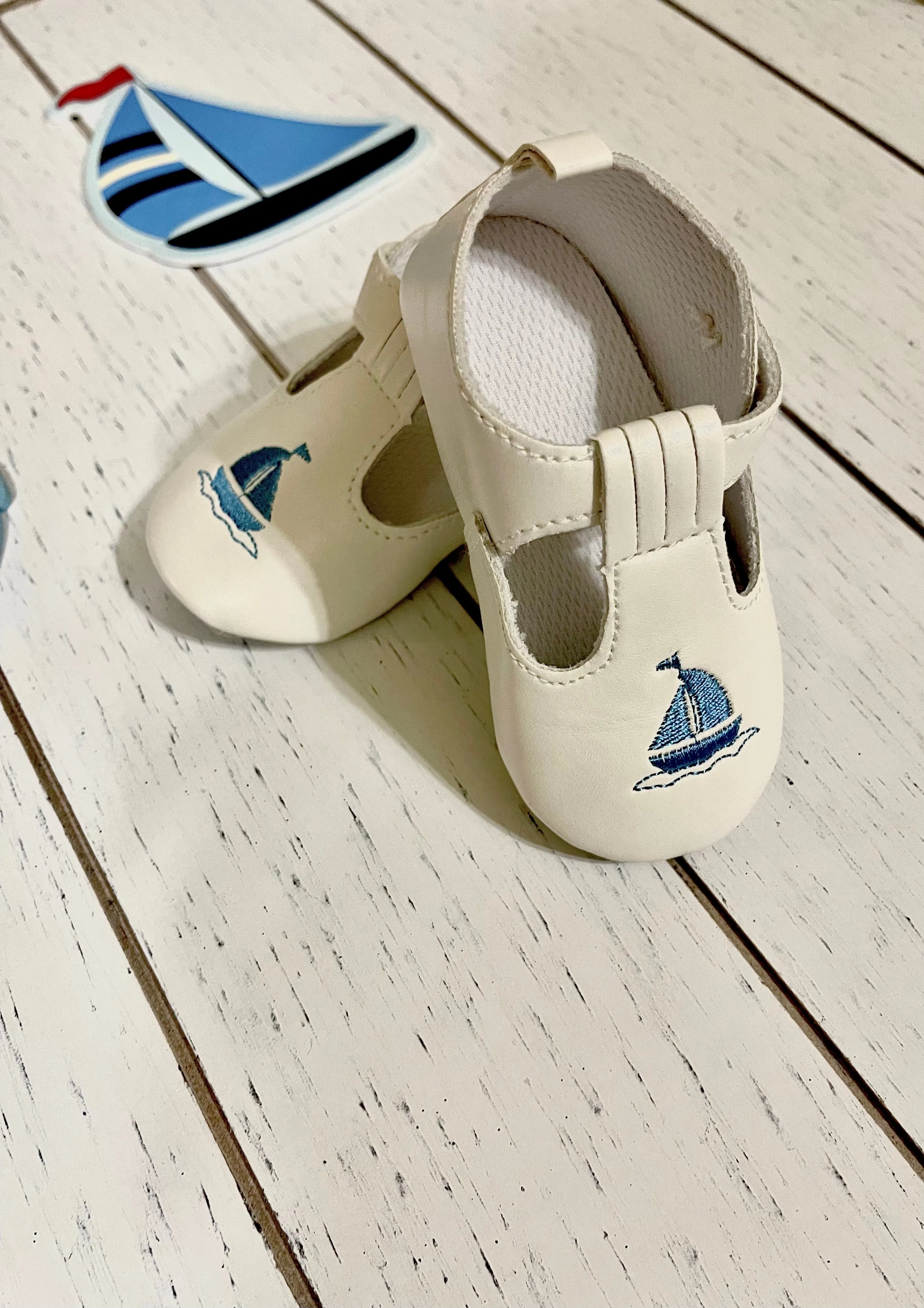 White Sailor Baby Boy Shoes or Girl Shoes