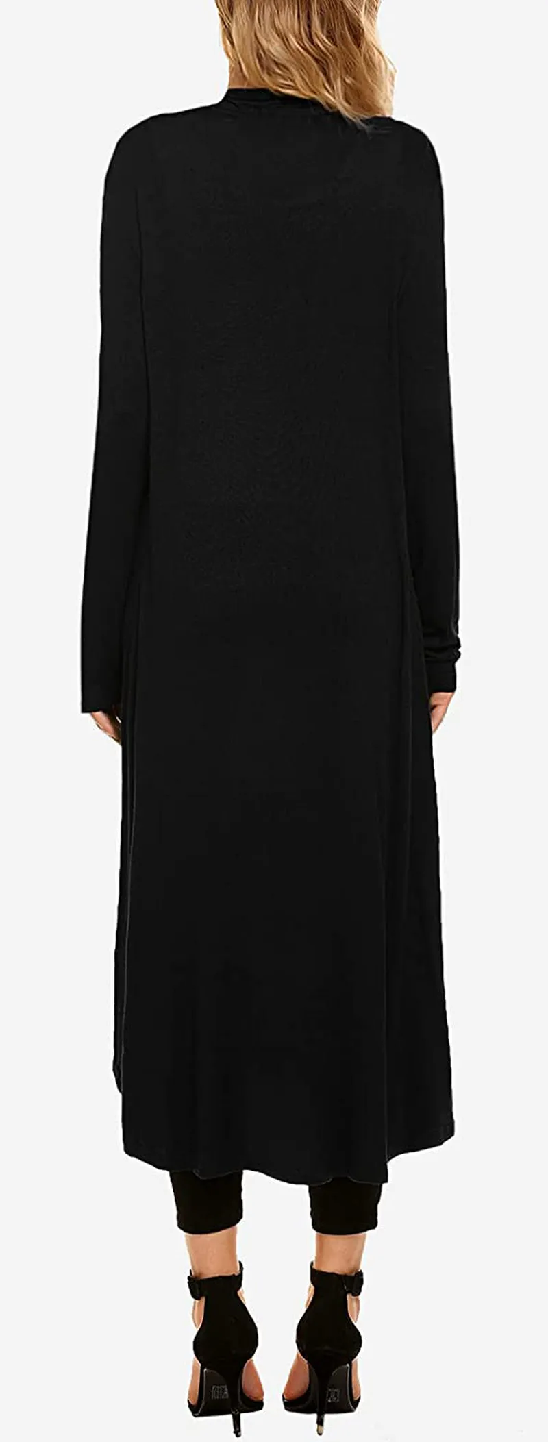 Women's Casual Long Open Front Drape Lightweight Duster High Low Hem Maxi Long Sleeve Cardigan(S-3XL)