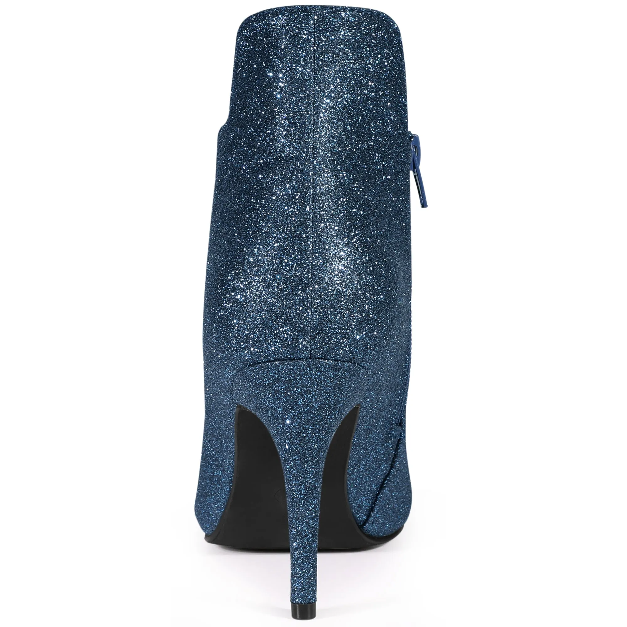 Women's Glitter Pointed Toe Stiletto Heel Cutout Ankle Boots