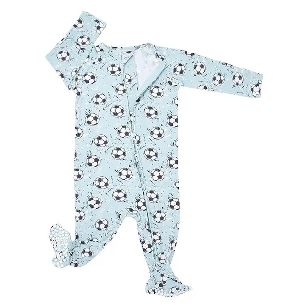 Zipper Footie Soccer Teal